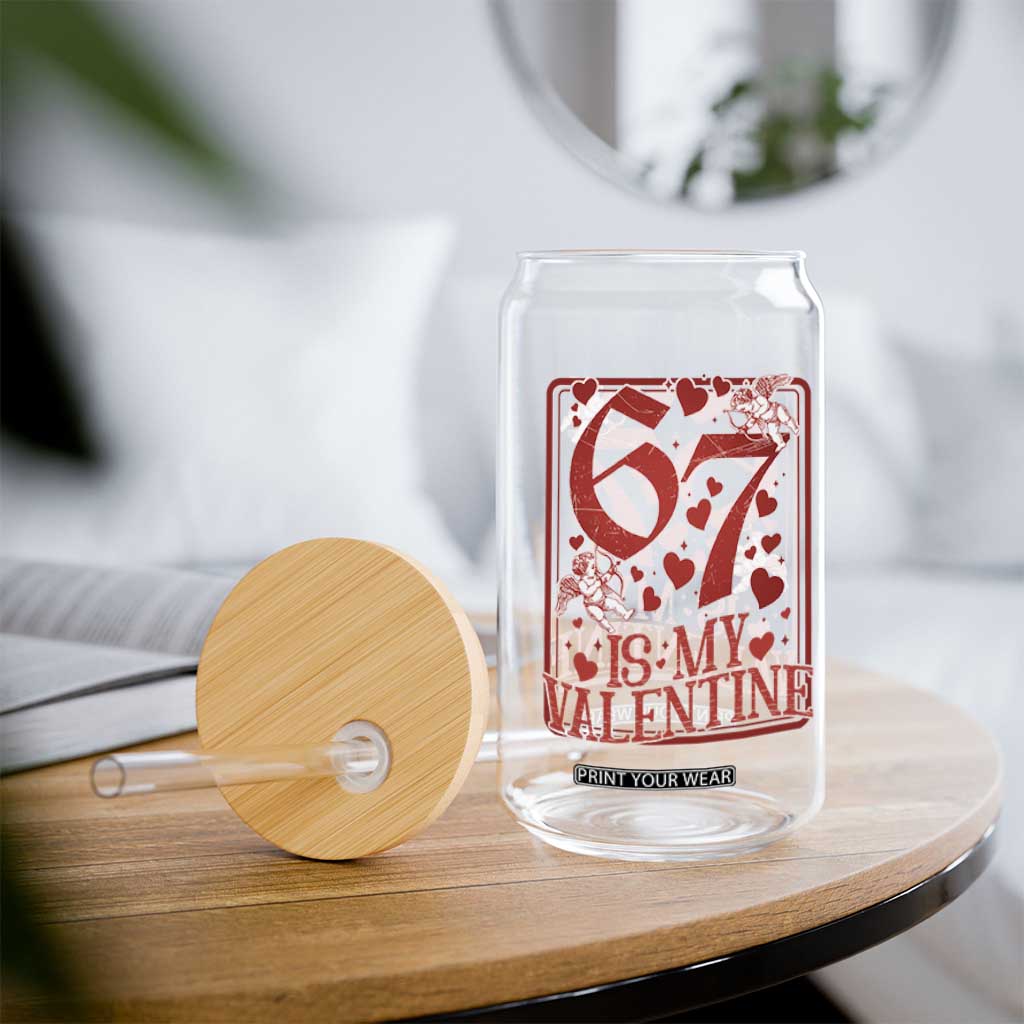 67 Valentines Playing Card Glass Can Funny Six Seven Relationship Meme TS14 Print Your Wear