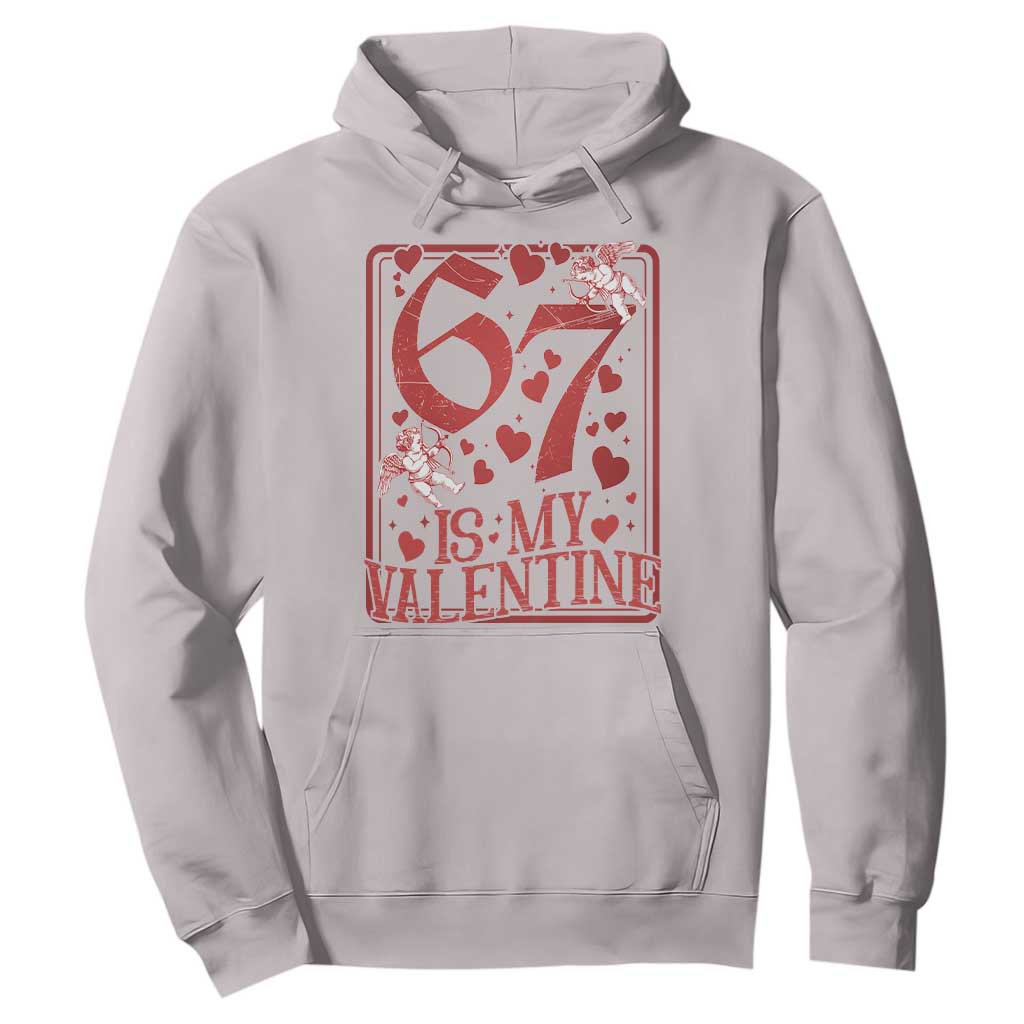 67 Valentines Playing Card Hoodie Funny Six Seven Relationship Meme TS14 Ice Gray Print Your Wear
