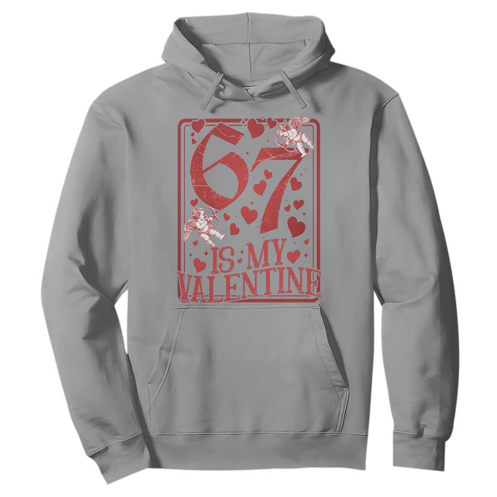 67 Valentines Playing Card Hoodie Funny Six Seven Relationship Meme TS14 Sport Gray Print Your Wear