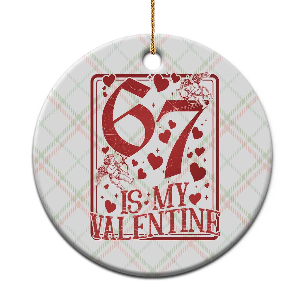 67 Valentines Playing Card Ceramic Ornament Funny Six Seven Relationship Meme TS14 1pc Christmas Plaid Print Your Wear