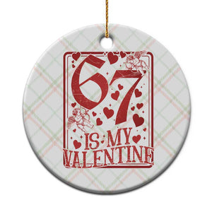 67 Valentines Playing Card Ceramic Ornament Funny Six Seven Relationship Meme TS14 1pc Christmas Plaid Print Your Wear