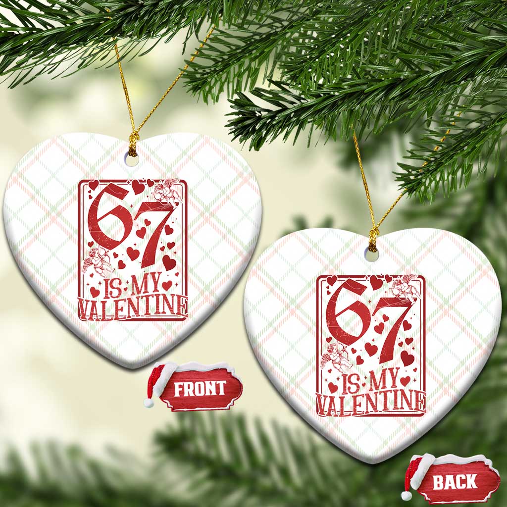 67 Valentines Playing Card Ceramic Ornament Funny Six Seven Relationship Meme TS14 Print Your Wear