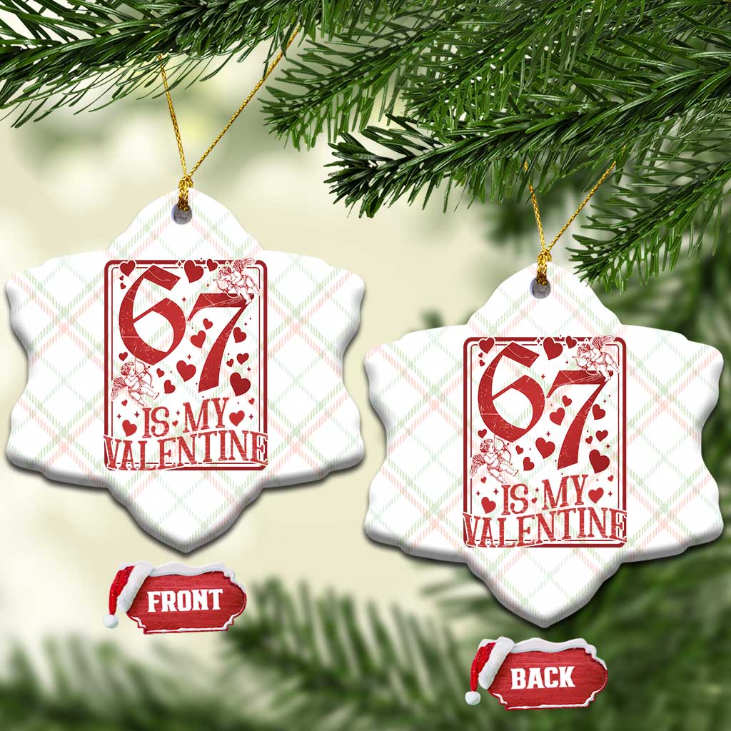 67 Valentines Playing Card Ceramic Ornament Funny Six Seven Relationship Meme TS14 Print Your Wear