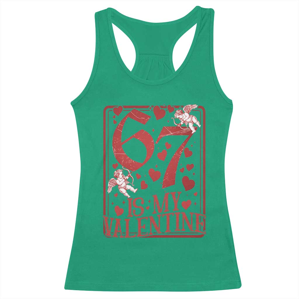 67 Valentines Playing Card Racerback Tank Top Funny Six Seven Relationship Meme TS14 Irish Green Print Your Wear