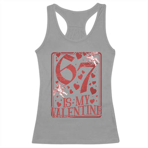 67 Valentines Playing Card Racerback Tank Top Funny Six Seven Relationship Meme TS14 Sport Gray Print Your Wear