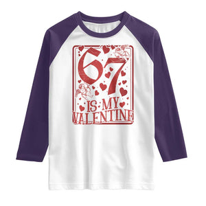 67 Valentines Playing Card Raglan Shirt Funny Six Seven Relationship Meme TS14 White Purple Print Your Wear