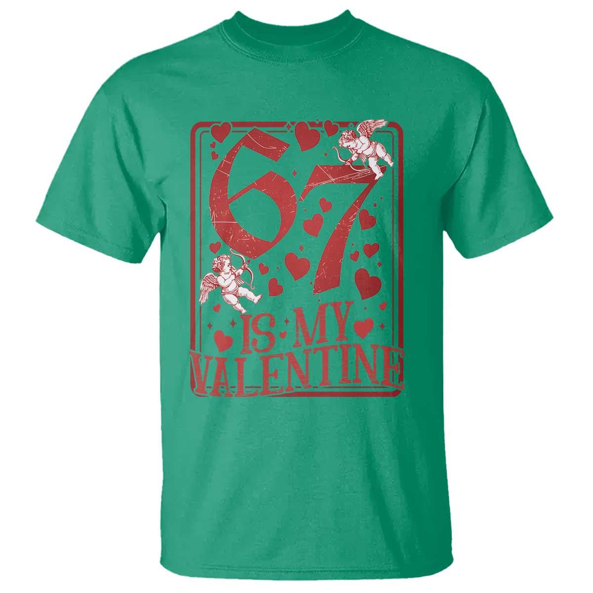 67 Valentines Playing Card T Shirt Funny Six Seven Relationship Meme TS14 Irish Green Print Your Wear