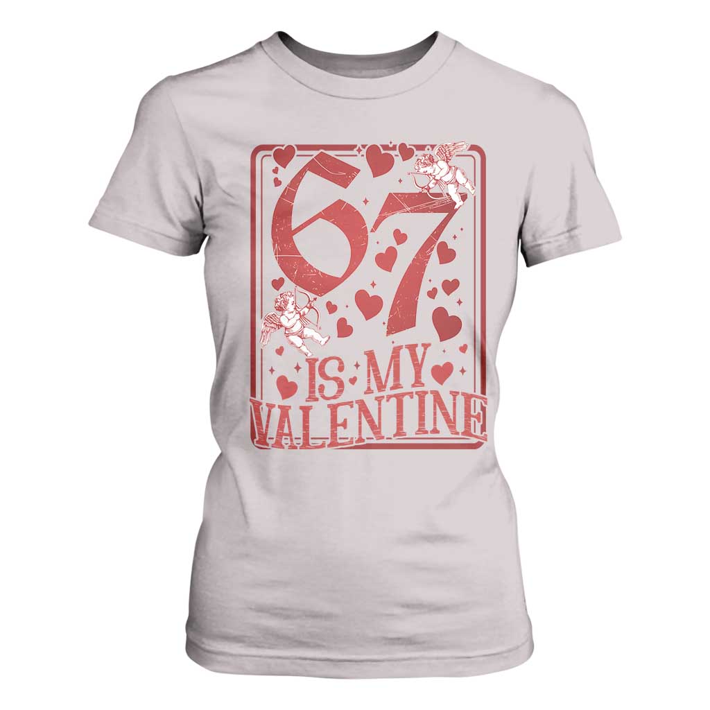 67 Valentines Playing Card T Shirt For Women Funny Six Seven Relationship Meme TS14 Ice Gray Print Your Wear