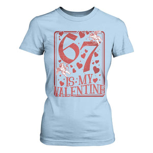 67 Valentines Playing Card T Shirt For Women Funny Six Seven Relationship Meme TS14 Light Blue Print Your Wear
