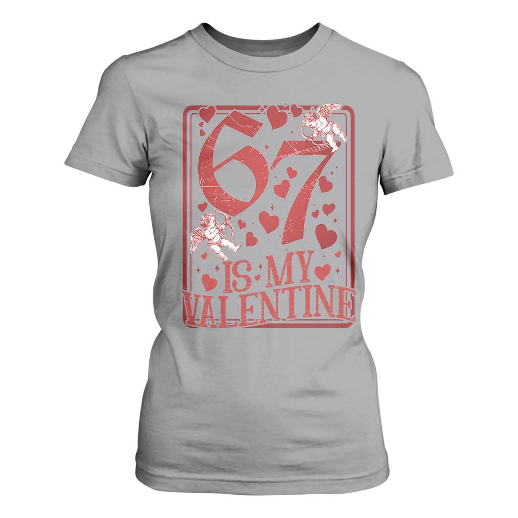 67 Valentines Playing Card T Shirt For Women Funny Six Seven Relationship Meme TS14 Sport Gray Print Your Wear