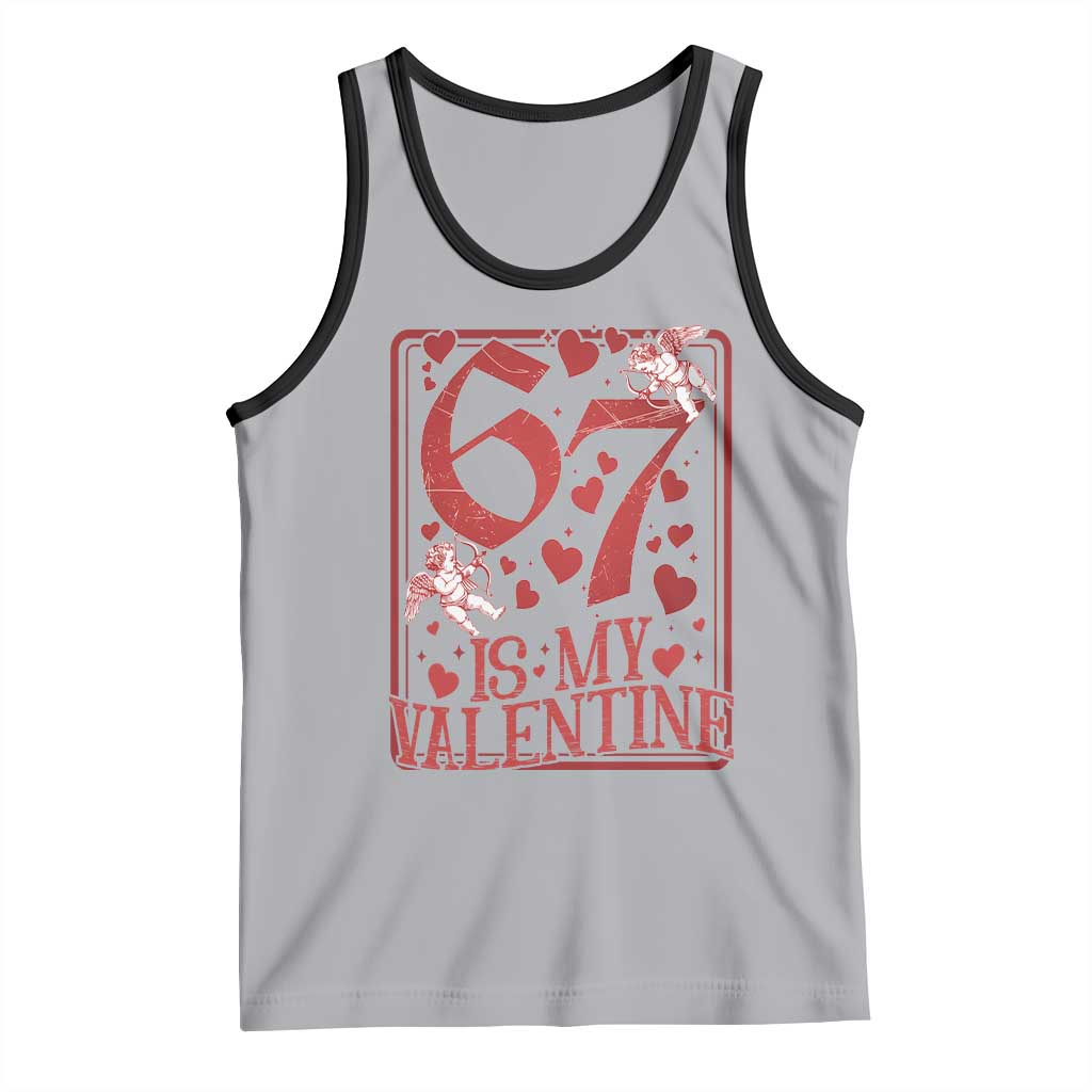 67 Valentines Playing Card Tank Top Funny Six Seven Relationship Meme TS14 Athletic Heather Black Print Your Wear