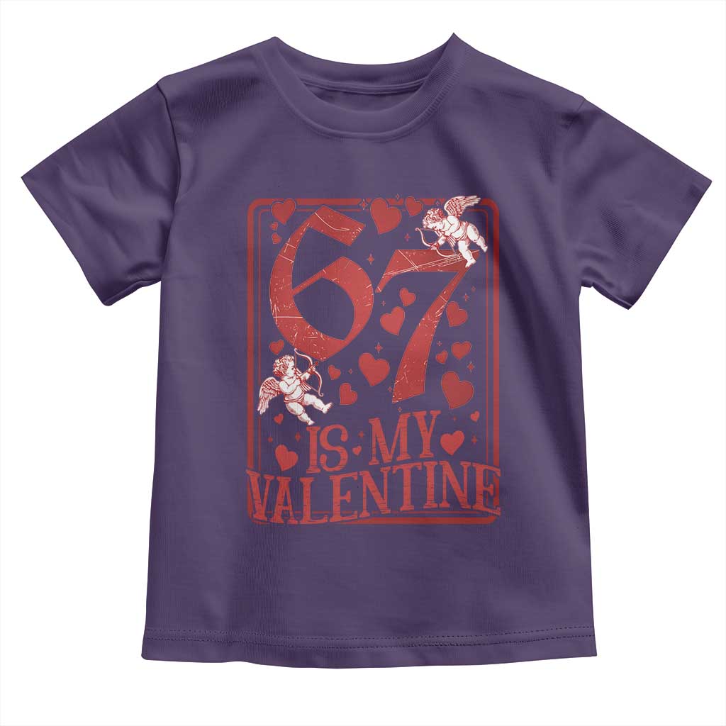 67 Valentines Playing Card Toddler T Shirt Funny Six Seven Relationship Meme TS14 Purple Print Your Wear