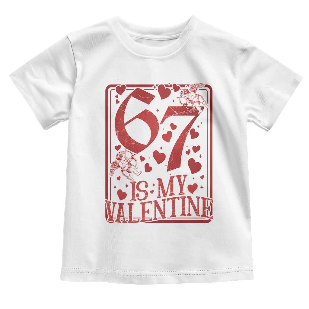 67 Valentines Playing Card Toddler T Shirt Funny Six Seven Relationship Meme TS14 White Print Your Wear