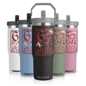 67 Valentines Playing Card Flip Straw Tumbler Funny Six Seven Relationship Meme TS14 Print Your Wear