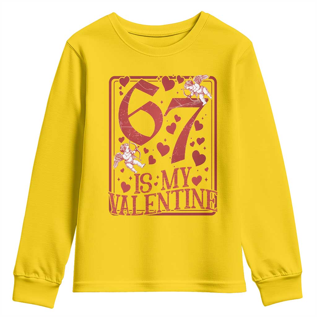 67 Valentines Playing Card Youth Sweatshirt Funny Six Seven Relationship Meme TS14 Daisy Print Your Wear