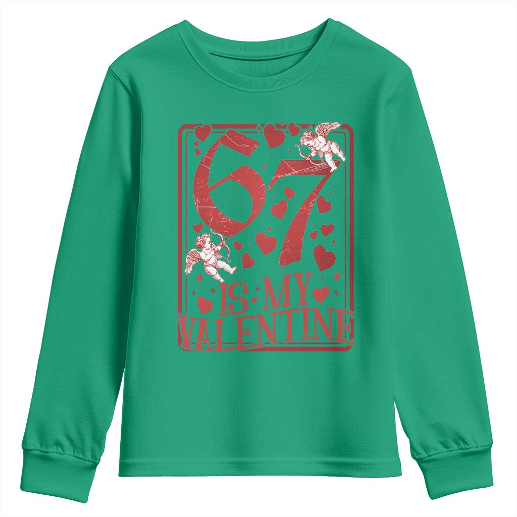 67 Valentines Playing Card Youth Sweatshirt Funny Six Seven Relationship Meme TS14 Irish Green Print Your Wear
