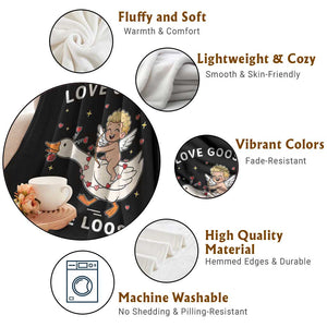 Funny Valentine Goose Throw Blanket Love Goose On The Loose TS14 Print Your Wear