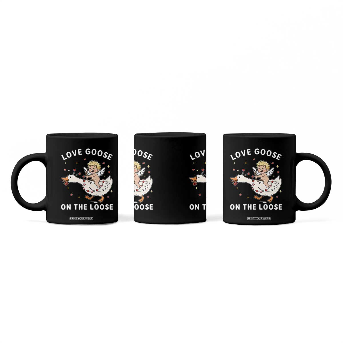 Funny Valentine Goose Coffee Mug Love Goose On The Loose TS14 Print Your Wear