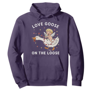 Funny Valentine Goose Hoodie Love Goose On The Loose TS14 Purple Print Your Wear