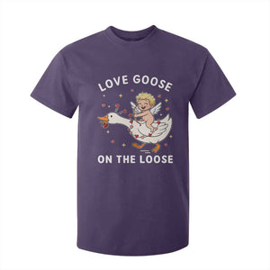 Funny Valentine Goose T Shirt For Kid Love Goose On The Loose TS14 Purple Print Your Wear