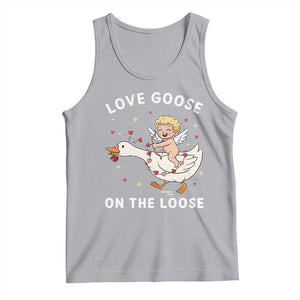 Funny Valentine Goose Tank Top Love Goose On The Loose TS14 Athletic Heather Print Your Wear