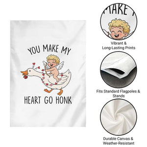 Funny Valentine Goose Garden Flag You Make My Heart Go Honk TS14 Print Your Wear