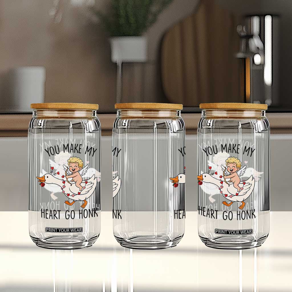 Funny Valentine Goose Glass Can You Make My Heart Go Honk TS14 Print Your Wear