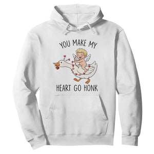 Funny Valentine Goose Hoodie You Make My Heart Go Honk TS14 White Print Your Wear