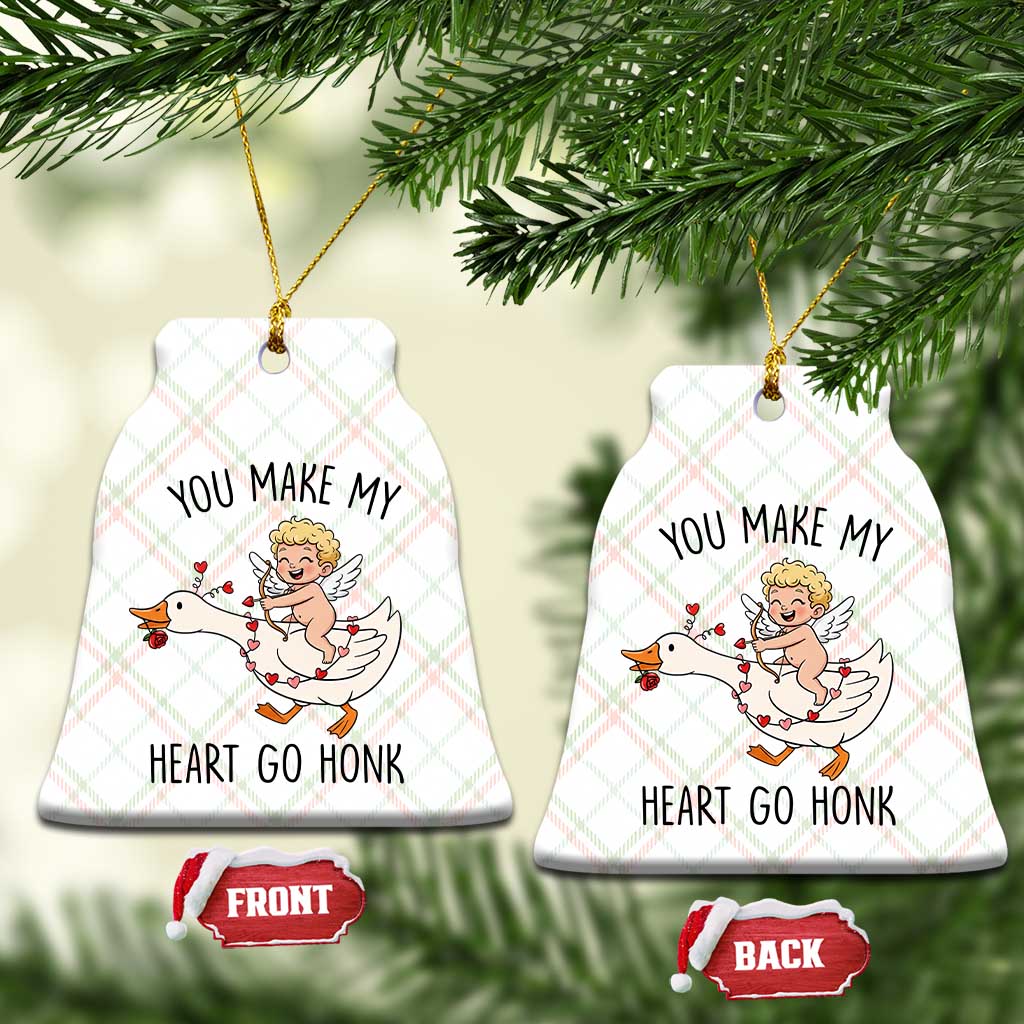 Funny Valentine Goose Ceramic Ornament You Make My Heart Go Honk TS14 Print Your Wear