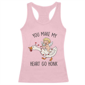 Funny Valentine Goose Racerback Tank Top You Make My Heart Go Honk TS14 Light Pink Print Your Wear