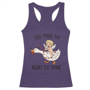 Funny Valentine Goose Racerback Tank Top You Make My Heart Go Honk TS14 Purple Print Your Wear