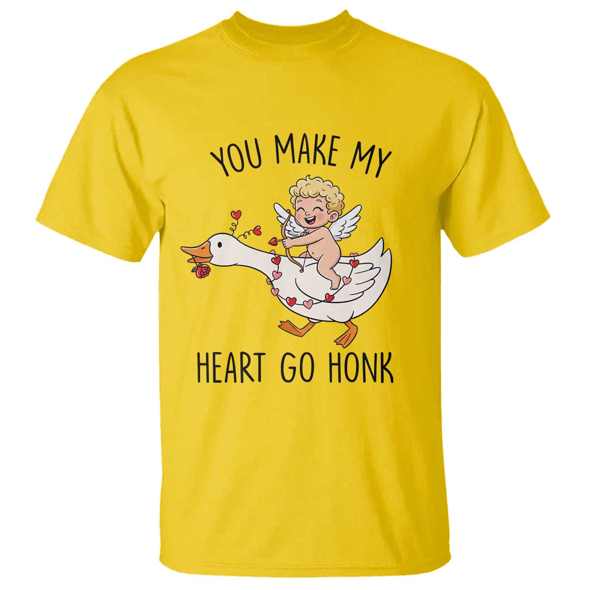 Funny Valentine Goose T Shirt You Make My Heart Go Honk TS14 Daisy Print Your Wear