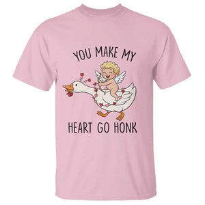 Funny Valentine Goose T Shirt You Make My Heart Go Honk TS14 Light Pink Print Your Wear