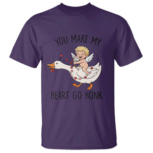 Funny Valentine Goose T Shirt You Make My Heart Go Honk TS14 Purple Print Your Wear