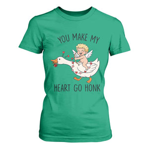 Funny Valentine Goose T Shirt For Women You Make My Heart Go Honk TS14 Irish Green Print Your Wear