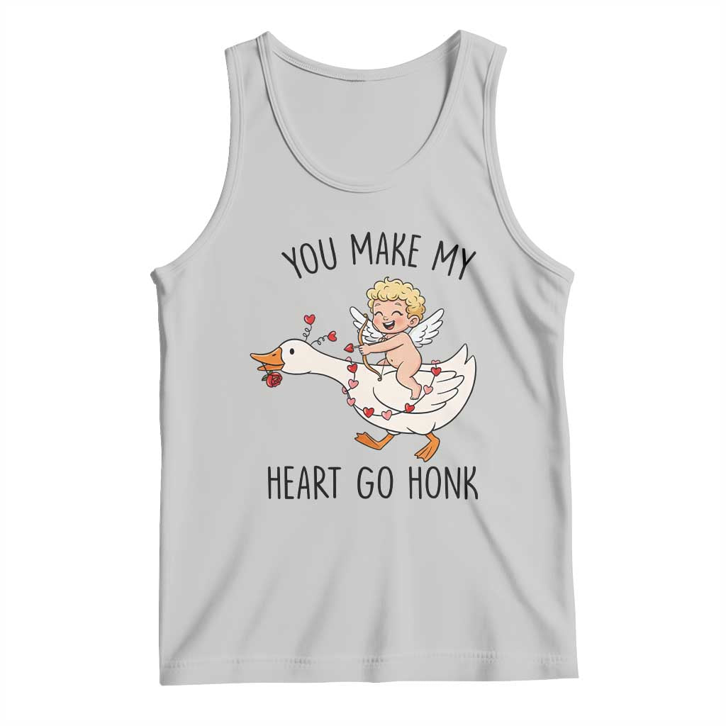 Funny Valentine Goose Tank Top You Make My Heart Go Honk TS14 Ash Print Your Wear
