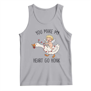 Funny Valentine Goose Tank Top You Make My Heart Go Honk TS14 Athletic Heather Print Your Wear