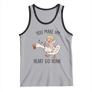 Funny Valentine Goose Tank Top You Make My Heart Go Honk TS14 Athletic Heather Black Print Your Wear