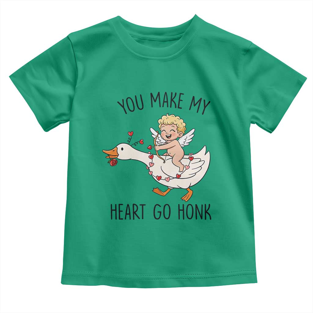 Funny Valentine Goose Toddler T Shirt You Make My Heart Go Honk TS14 Irish Green Print Your Wear