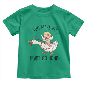 Funny Valentine Goose Toddler T Shirt You Make My Heart Go Honk TS14 Irish Green Print Your Wear