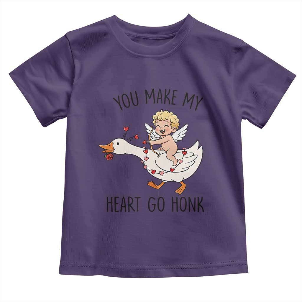 Funny Valentine Goose Toddler T Shirt You Make My Heart Go Honk TS14 Purple Print Your Wear