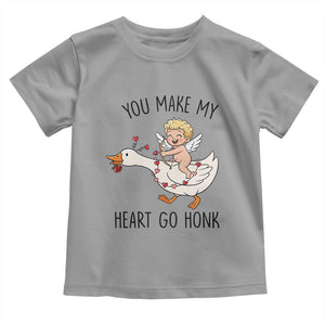 Funny Valentine Goose Toddler T Shirt You Make My Heart Go Honk TS14 Sport Gray Print Your Wear