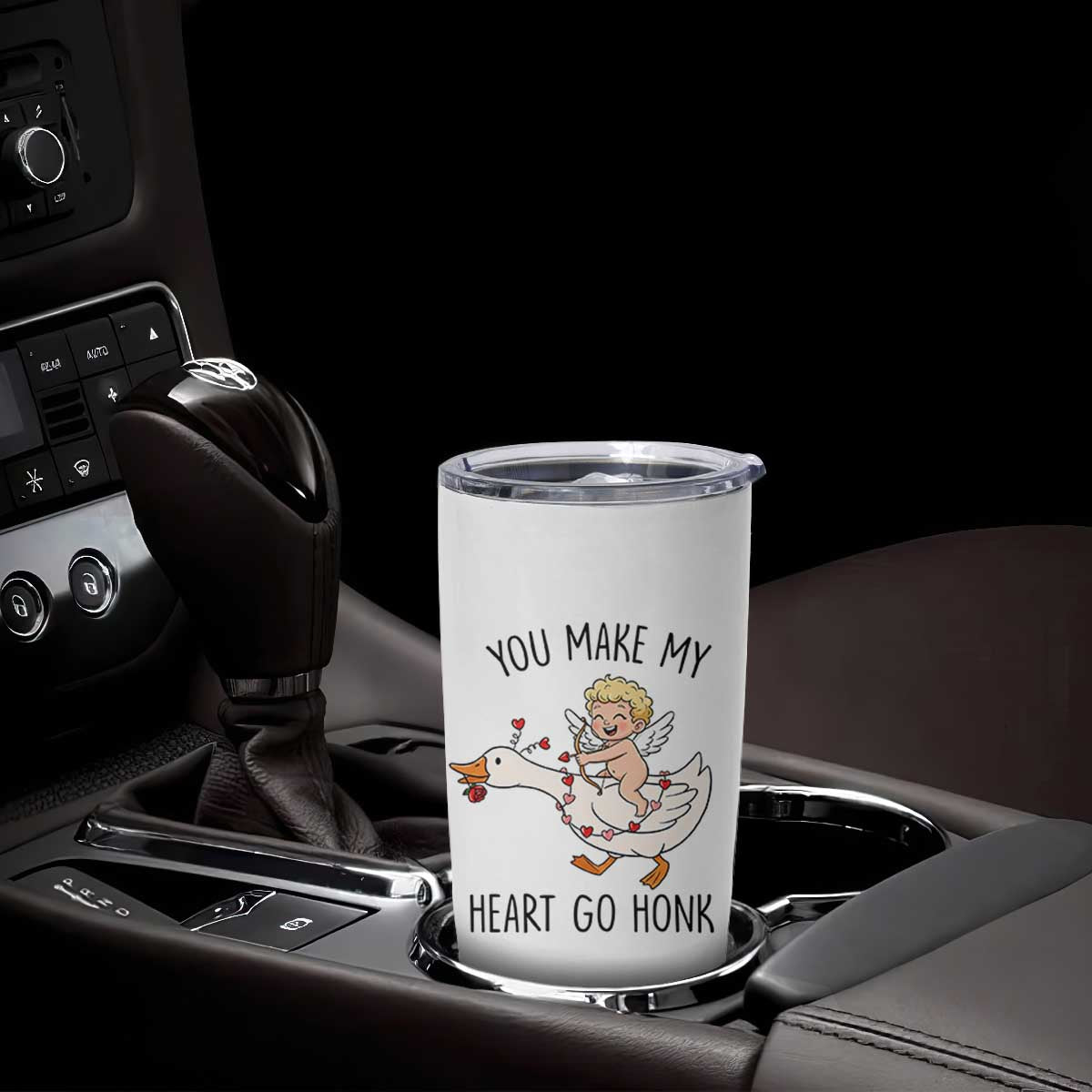Funny Valentine Goose Tumbler Cup You Make My Heart Go Honk TS14 Print Your Wear