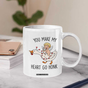 Funny Valentine Goose Coffee Mug You Make My Heart Go Honk TS14 Print Your Wear