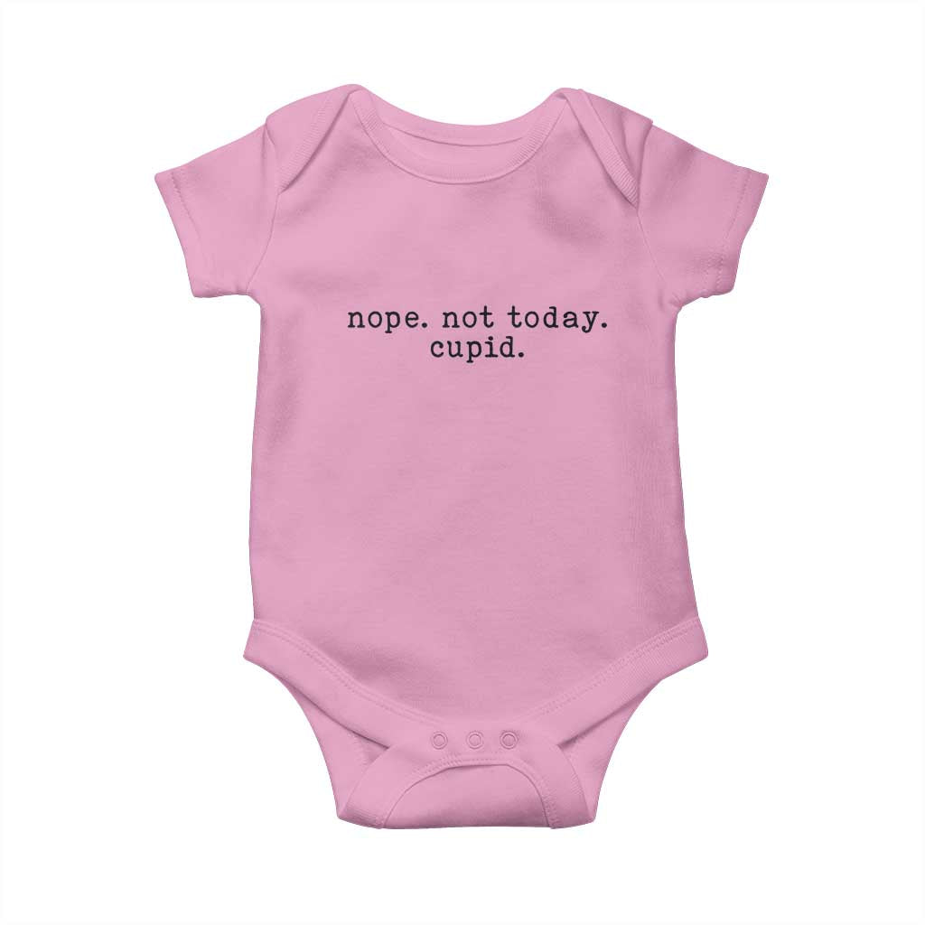 Nope Not Today Cupid Baby Onesie Funny Valentine Sarcastic TS14 Light Pink Print Your Wear