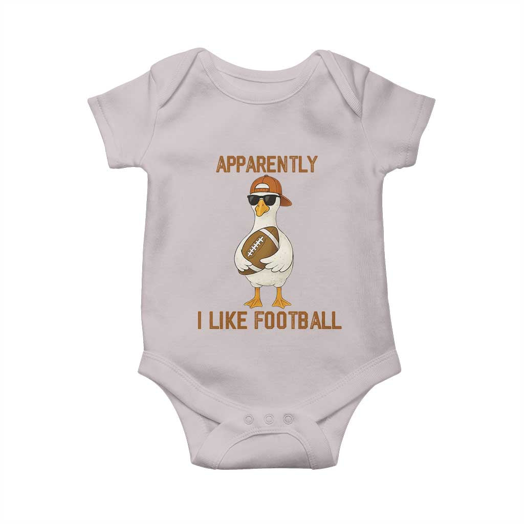Funny Goose Football Meme Baby Onesie Apparently I Like Football TS14 Ice Gray Print Your Wear