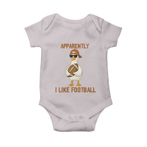 Funny Goose Football Meme Baby Onesie Apparently I Like Football TS14 Ice Gray Print Your Wear