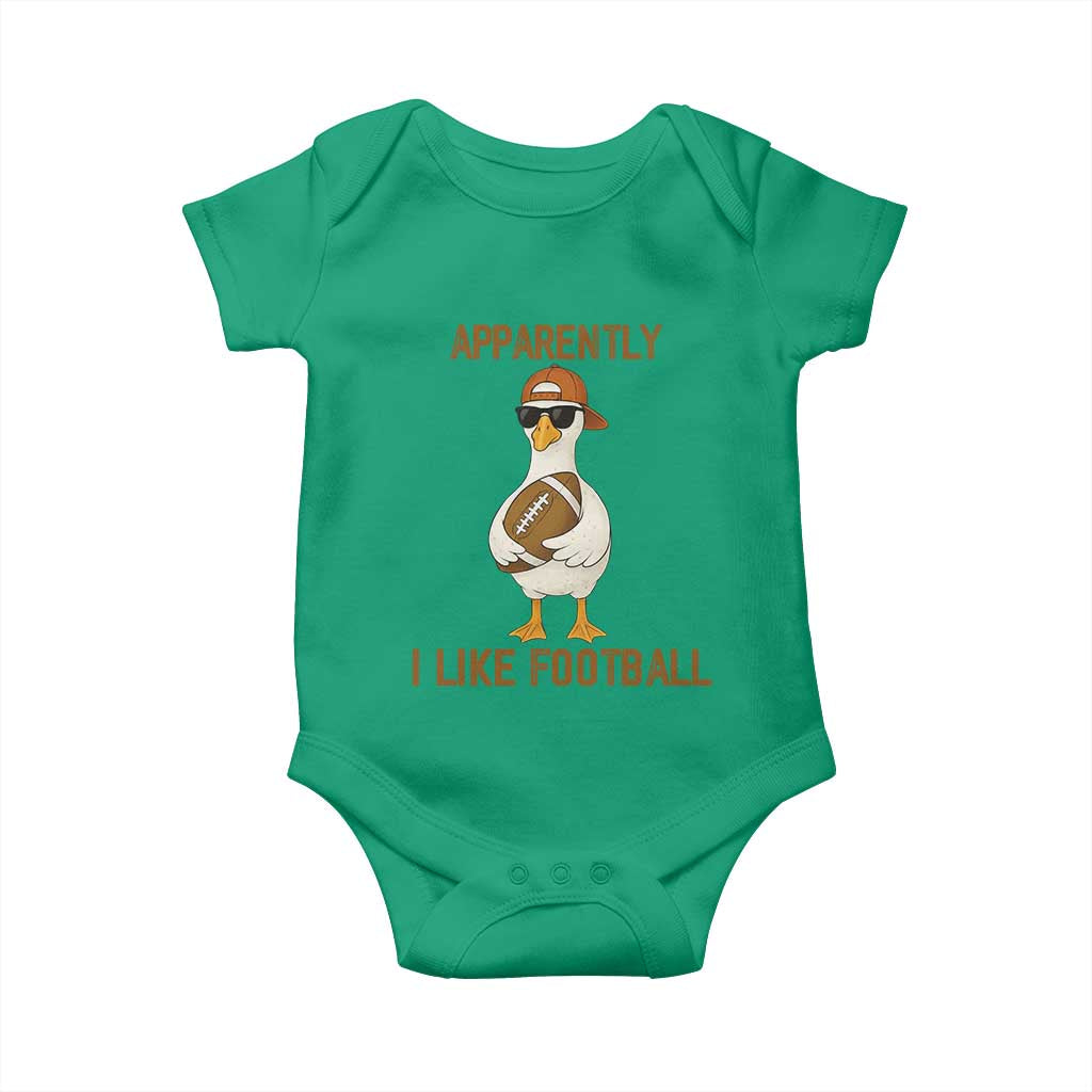 Funny Goose Football Meme Baby Onesie Apparently I Like Football TS14 Irish Green Print Your Wear