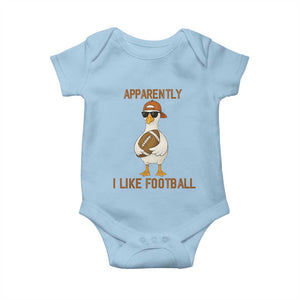 Funny Goose Football Meme Baby Onesie Apparently I Like Football TS14 Light Blue Print Your Wear