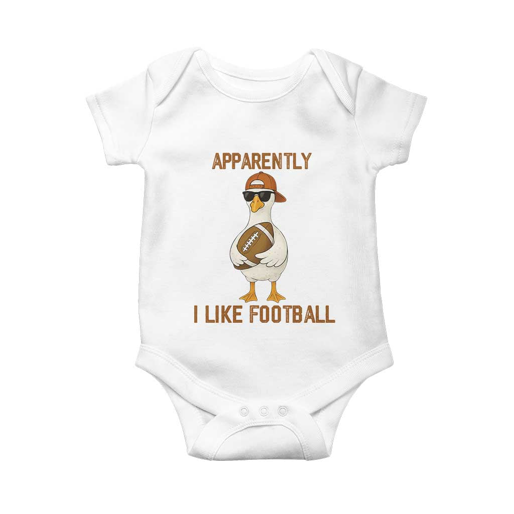 Funny Goose Football Meme Baby Onesie Apparently I Like Football TS14 White Print Your Wear